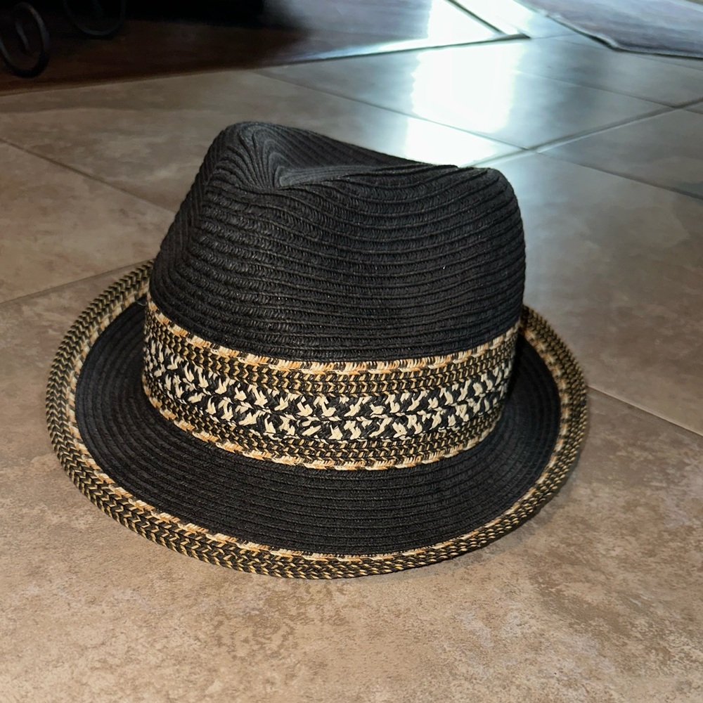 Stylish Black and Tan Women's Fedora Hat - Toucan Mayan fedora